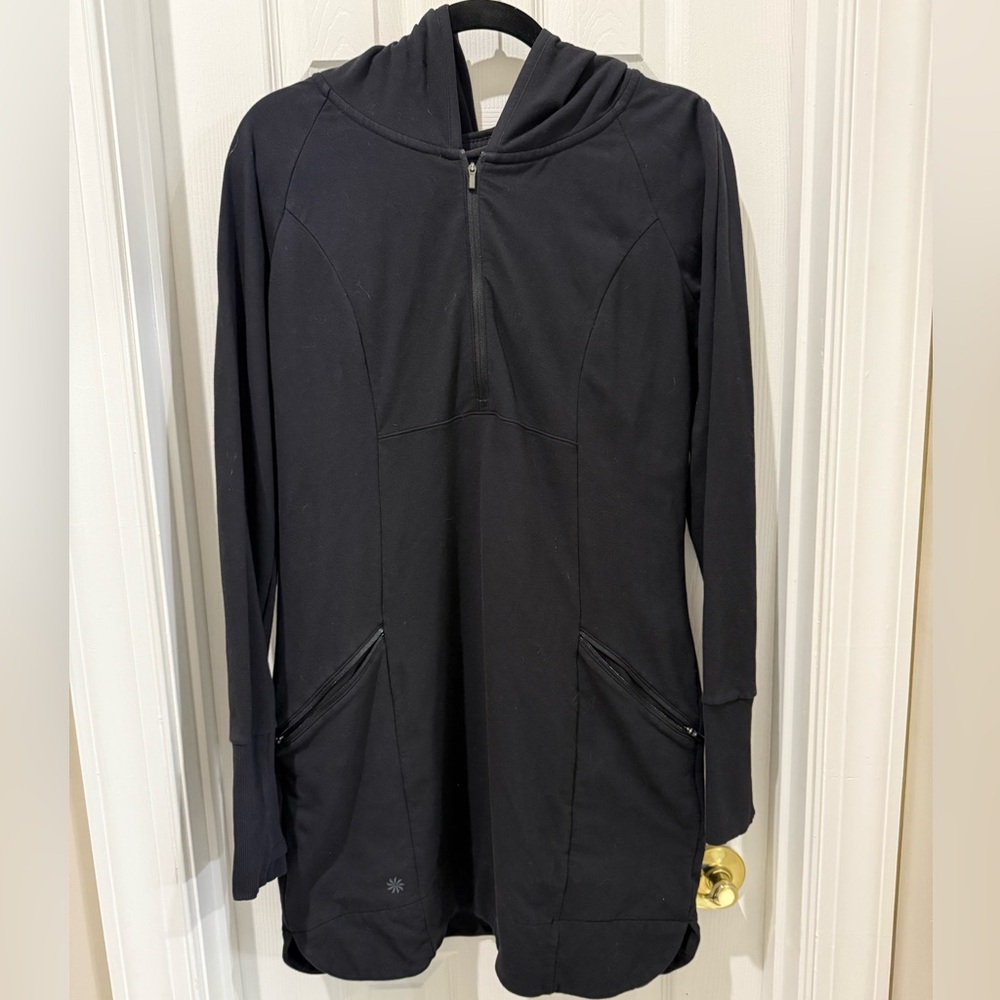 Athleta Women’s Black Long Sleeve Hoodie Dress